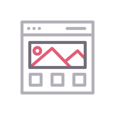 Web sayfası renk çizgisi simgesi