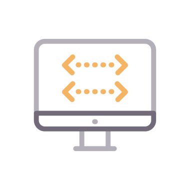 programlama vektör renk çizgisi simgesi