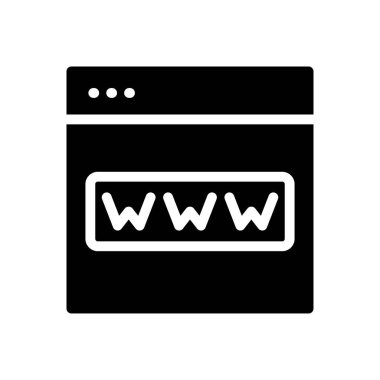 tarayıcı vektörü glyph düz simgesi