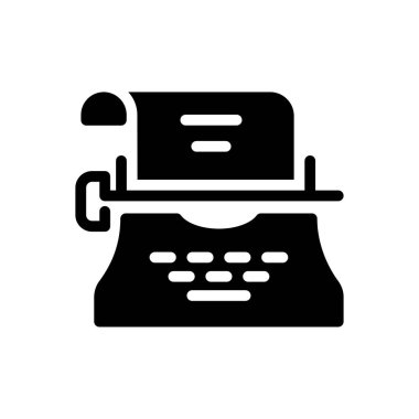 Vektör glyph düz simgesi yazılıyor