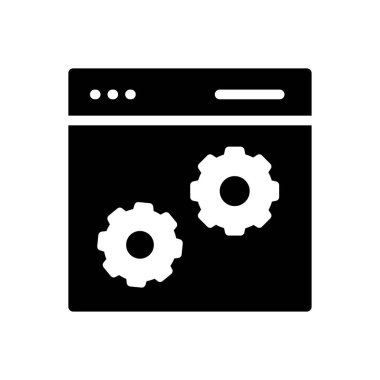 tarayıcı vektörü glyph düz simgesi