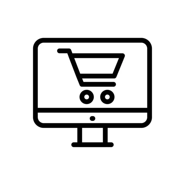 Shopping Vector Thin Line Icon — Stock Vector