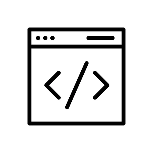 Vector Programación Icono Línea Delgada — Archivo Imágenes Vectoriales