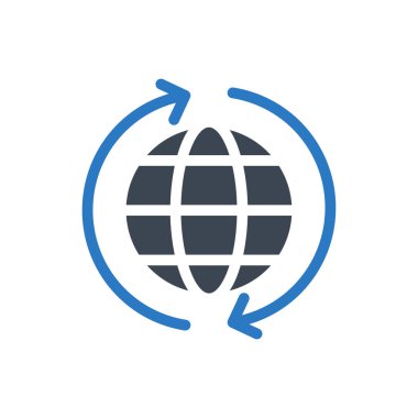 dünya vektör renk simgesi