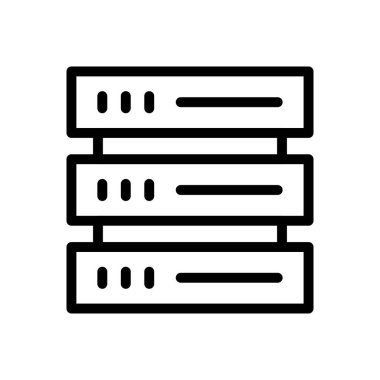 veritabanı vektörü ince çizgi simgesi