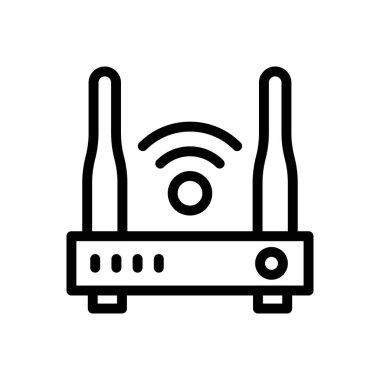 router vektör ince çizgi simgesi