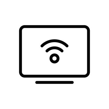 internet vektörü ince çizgi simgesi