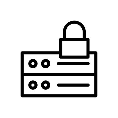 vektör ince çizgi simgesini kilitle