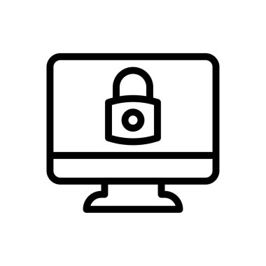 vektör ince çizgi simgesini kilitle