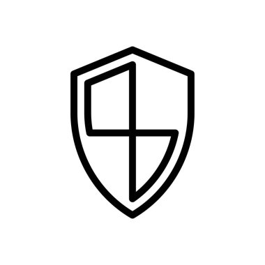 Koruma vektörü ince çizgi simgesi