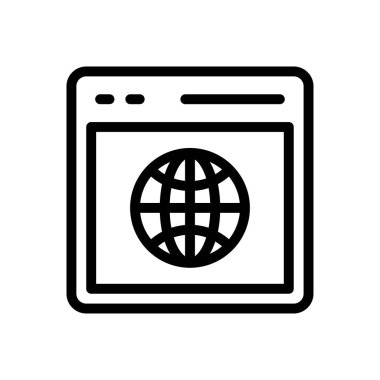 tarayıcı vektörü ince çizgi simgesi