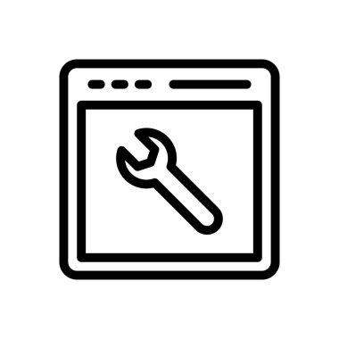 Web sayfası ince çizgi simgesi