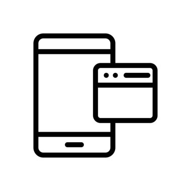 Ağ vektörü ince çizgi simgesi