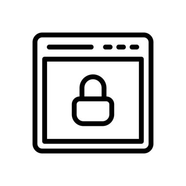 vektör ince çizgi simgesini kilitle