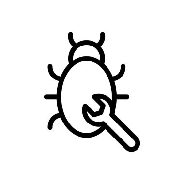 kötü yazılım vektörü ince çizgi simgesi