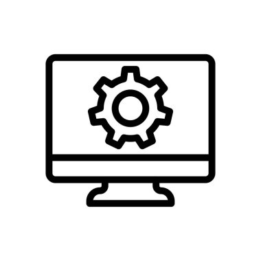 Geliştirme vektörü ince çizgi simgesi