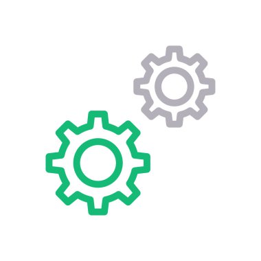 cogwheel vektör renk çizgisi simgesi