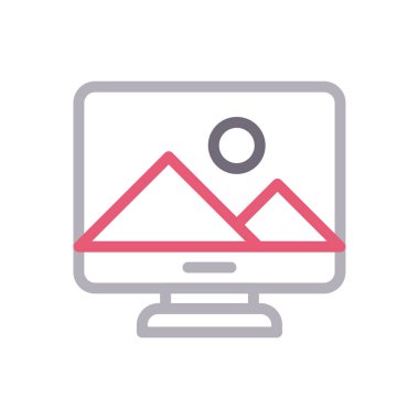 fotoğraf vektörü renk çizgisi simgesi