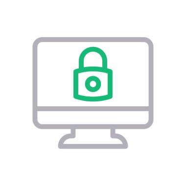 vektör renk çizgi simgesini kilitle