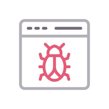 Virüs vektör renk çizgisi simgesi