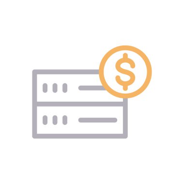 veritabanı vektör renk çizgisi simgesi