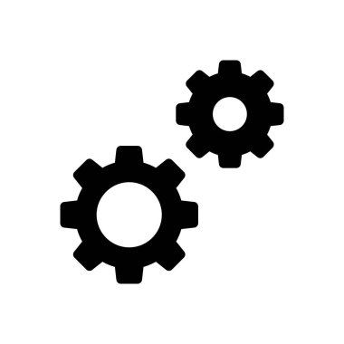Cogwheel vektör glifleri düz simge