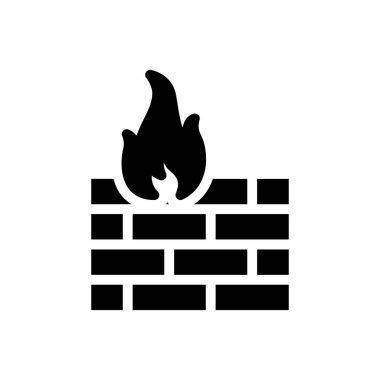 Firewall vektör simgesi düz simge