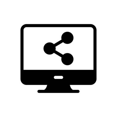 bağlantı vektörü glyph düz simgesi