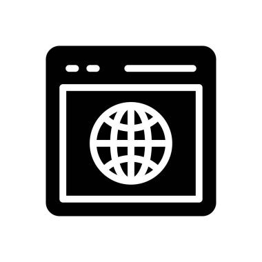 tarayıcı vektörü glyph düz simgesi