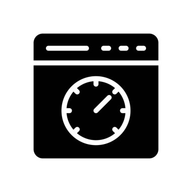 metre vektör glyph düz simgesi