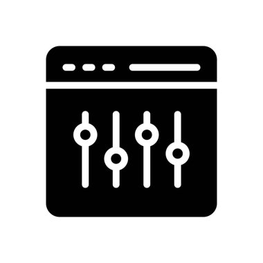 kontrol vektörü glyph düz simgesi