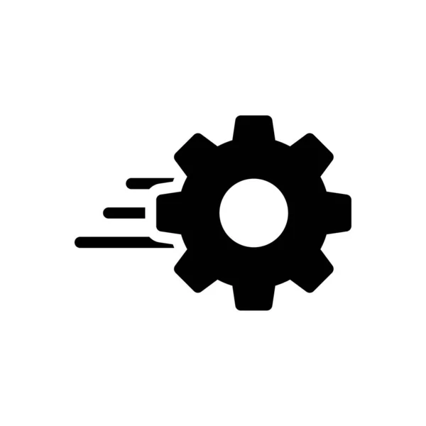 Gear Vector Glyph Flat Icon — Stock Vector