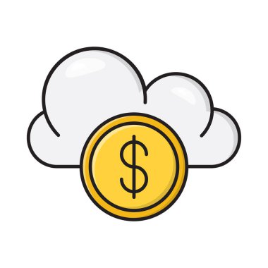 bulut vektörü düz renk simgesi