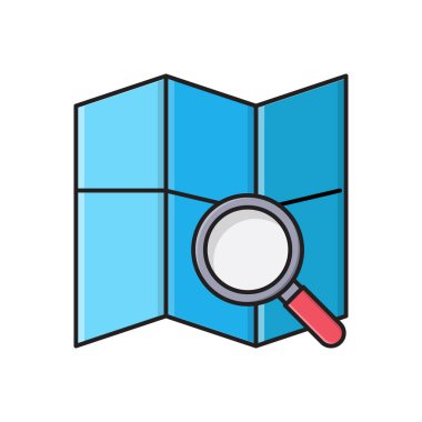 arama vektörü düz renk simgesi