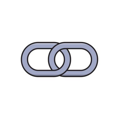 bağlantı vektörü düz renk simgesi