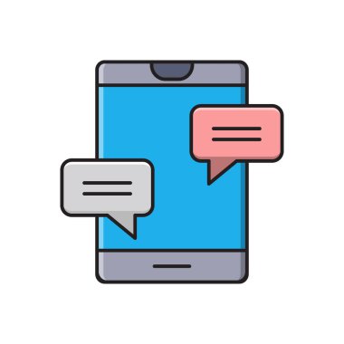 konuşma vektörü düz renk simgesi