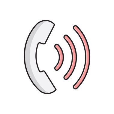 telefon vektörü düz renk simgesi