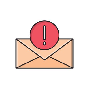 e-posta vektörü düz renk simgesi