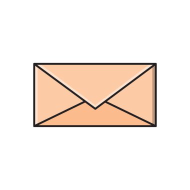 ileti vektörü düz renk simgesi