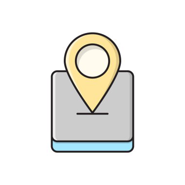 konum vektörü düz renk simgesi