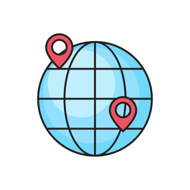 konum vektörü düz renk simgesi