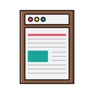 tarayıcı vektörü düz renk simgesi