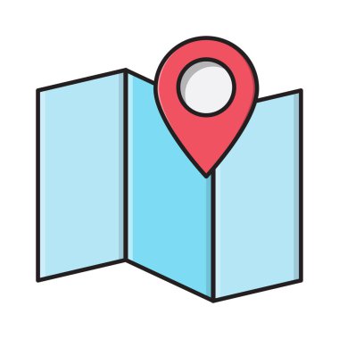 konum vektörü düz renk simgesi