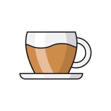 kahve vektörü düz renk simgesi