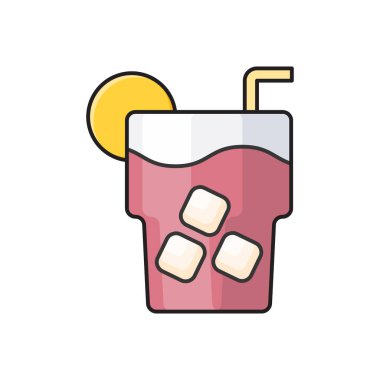 meyve suyu vektörü düz renk simgesi