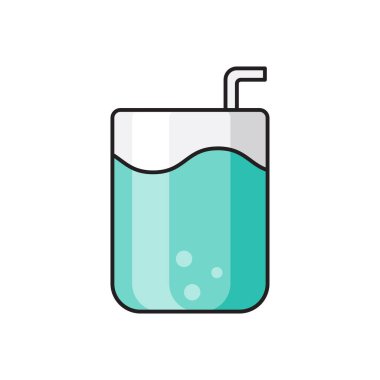 meyve suyu vektörü düz renk simgesi