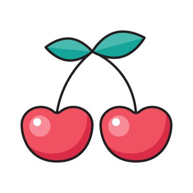 kiraz vektörü düz renk simgesi