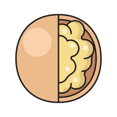 fındık vektörü düz renk simgesi