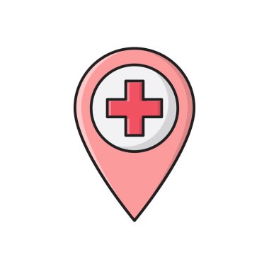 pin vektörü düz renk simgesi