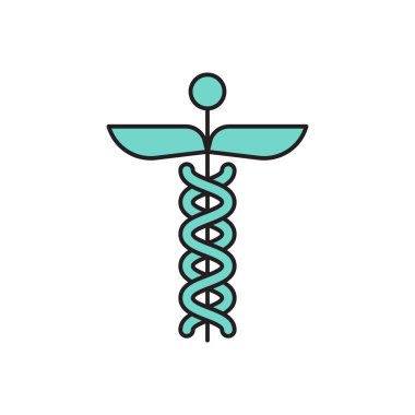 tıbbi vektör düz renk simgesi